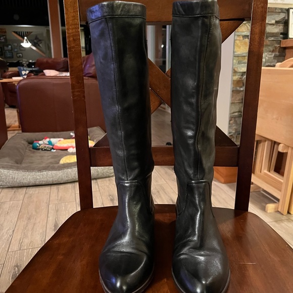 Frye Shoes - Frye Black Leather Tall Riding Boots